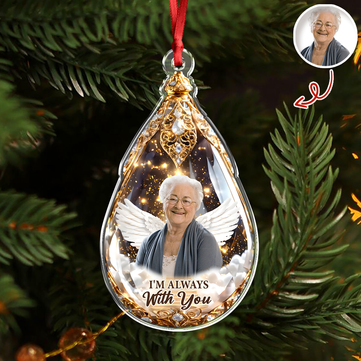 Custom Photo I'm Always With You Memorial Acrylic Ornament HA75 898134