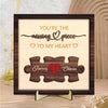 Custom Puzzle Couples Name 2-layer Wooden Plaque With Stand Gift for Him Her, Valentine Home Decor HO82 901060