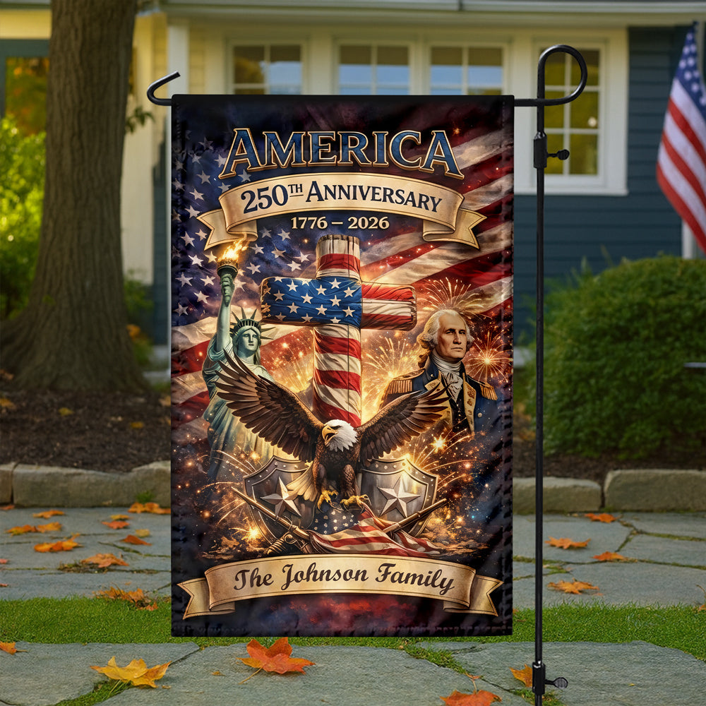Custom Family Name America 250th Anniversary Garden Flag TH10 898823