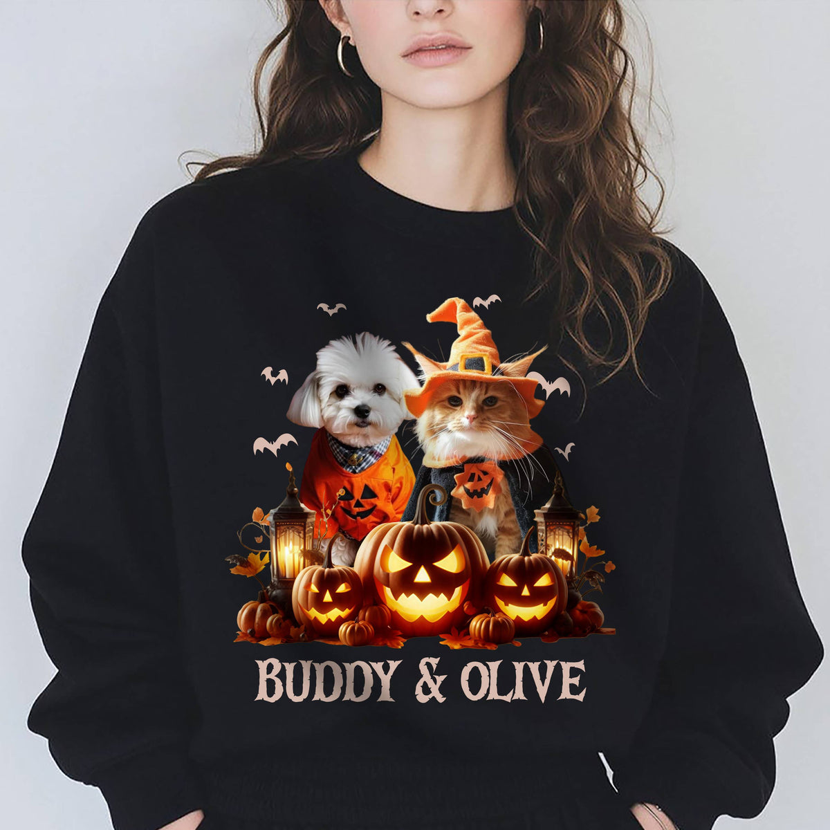 Custom Dog Cat Photo Spooky Season Halloween Dark Shirt HO82 894998