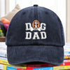 Custom Photo Dog Dad We Sniff Together, We Stick Together Washed Denim Baseball Cap HO82 893896
