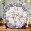 Custom Name Hands in Hands with Mama Chinoiserie Toile De Jouy Style Personalized Ceramic Plate HA75 892654