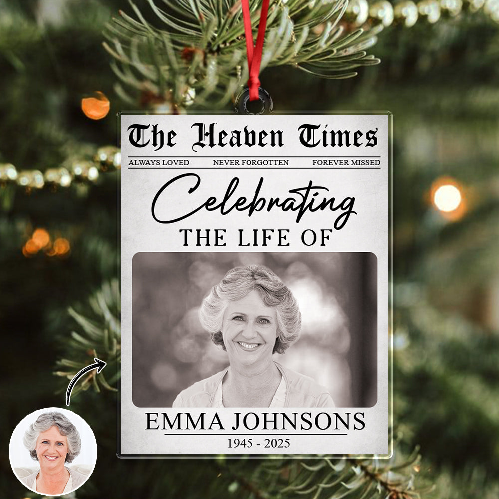 Custom Photo The Heaven Times Memorial Acrylic Ornament Christmas HO82 894678