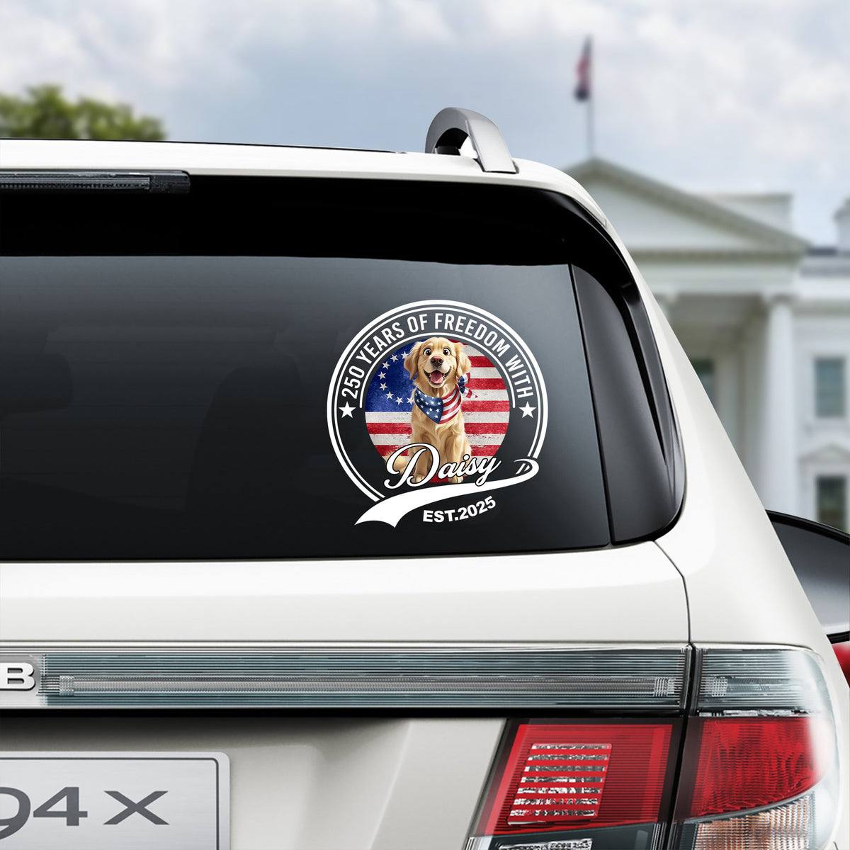 Personalized 250 Years Of Freedom With Dog Car Sticker HO82 901230