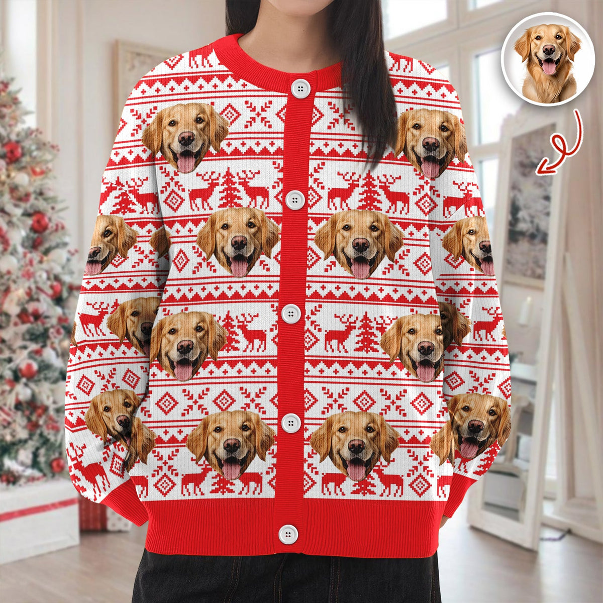 Custom Dog Photo Cardigan Gift For Dog Lovers LM32 897125