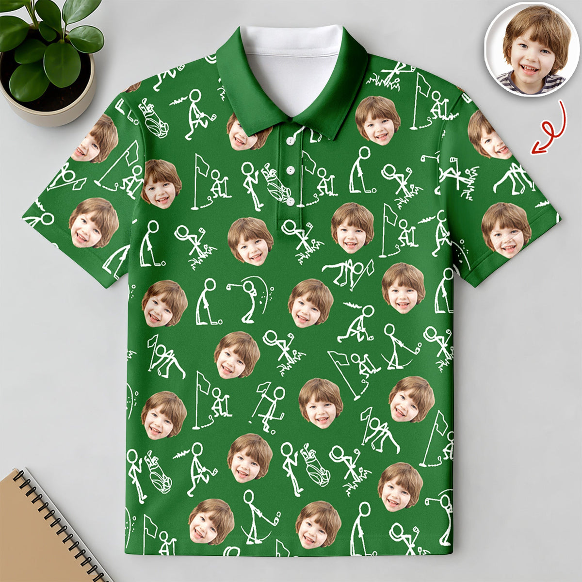 Custom Funny Face Minimalist Golf Pose Polo Shirt Gift For Golfer, Golf Lovers LM32 897617
