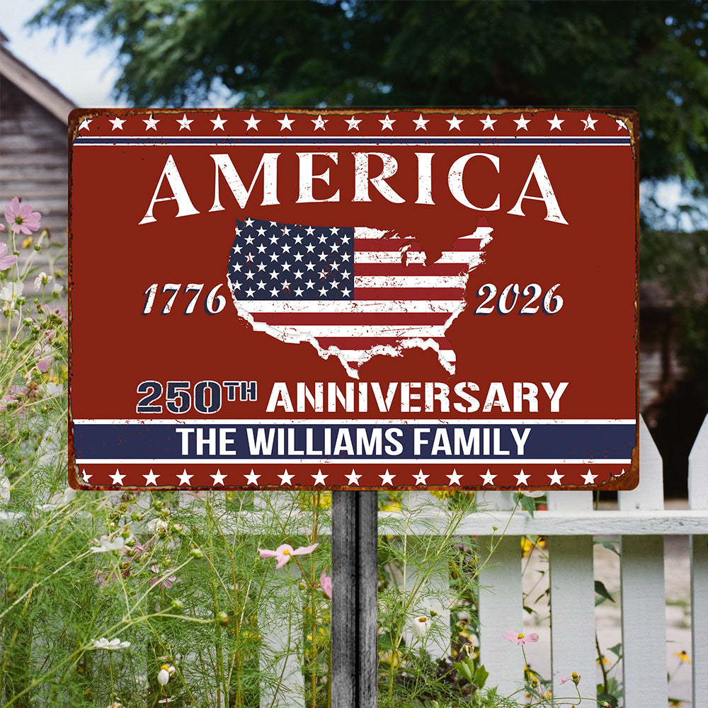 Personalized Family Name America 250th Anniversary Metal Sign TH10 898463