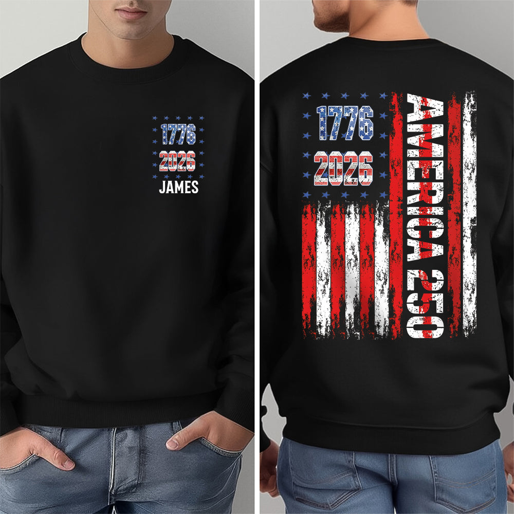 Custom Name America 250th 1776-2026 Back & Front Dark Shirt TH10 169063