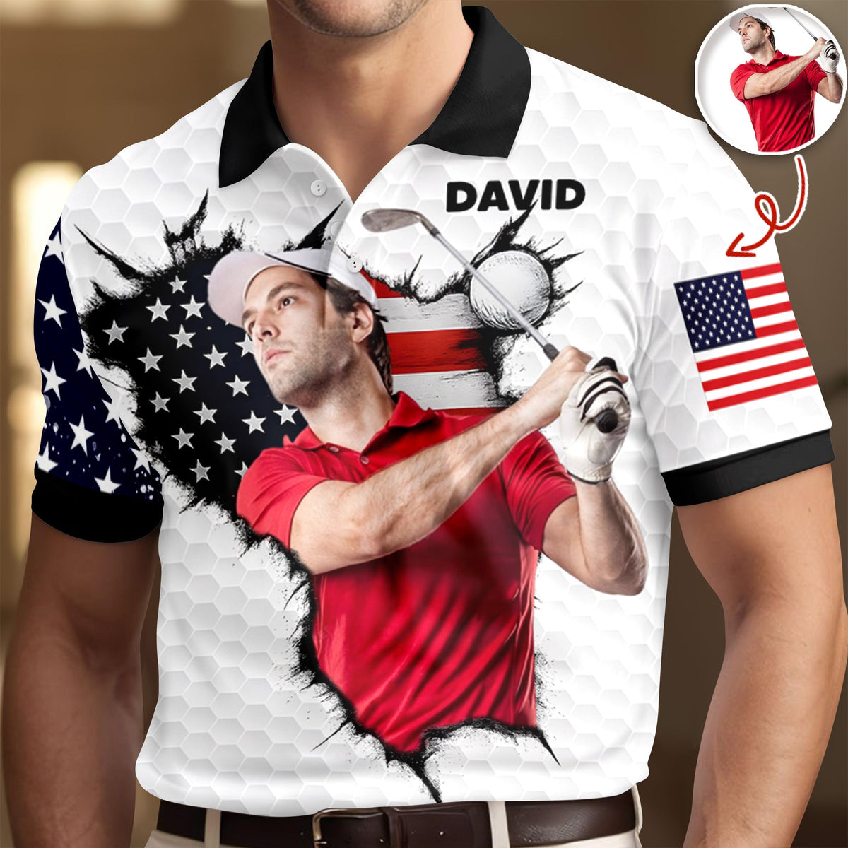 Custom Photo Polo Shirt For Golfer TH10 898097