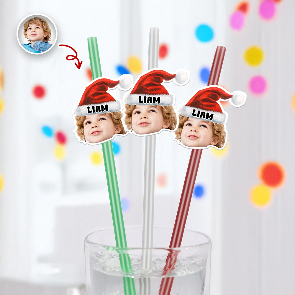 Custom Photo Christmas Party Colorful Straws LM32 895535