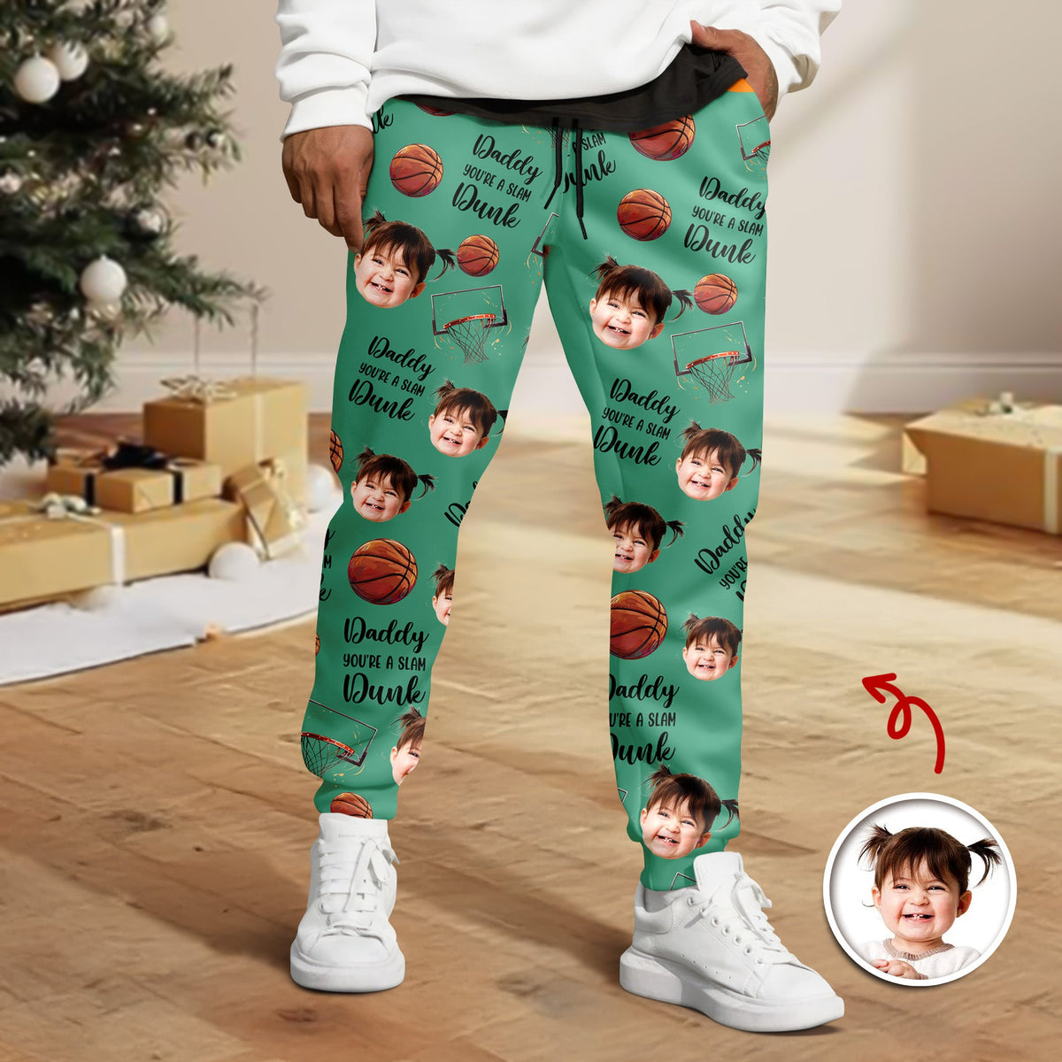 Custom Cute Photo You're A Slam Dunk, Dad Sweatpants LM32 895687