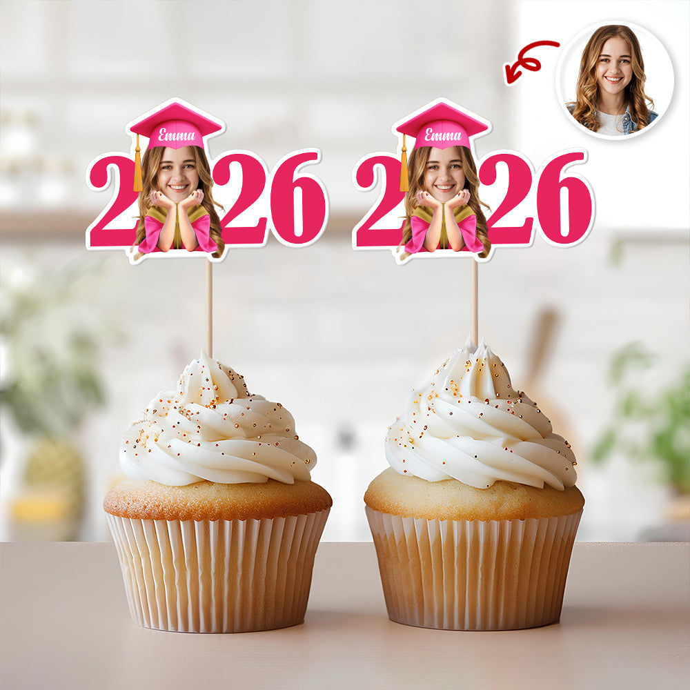 Custom Face Class of 2026 Graduation Cupcake Toppers HA75 920338