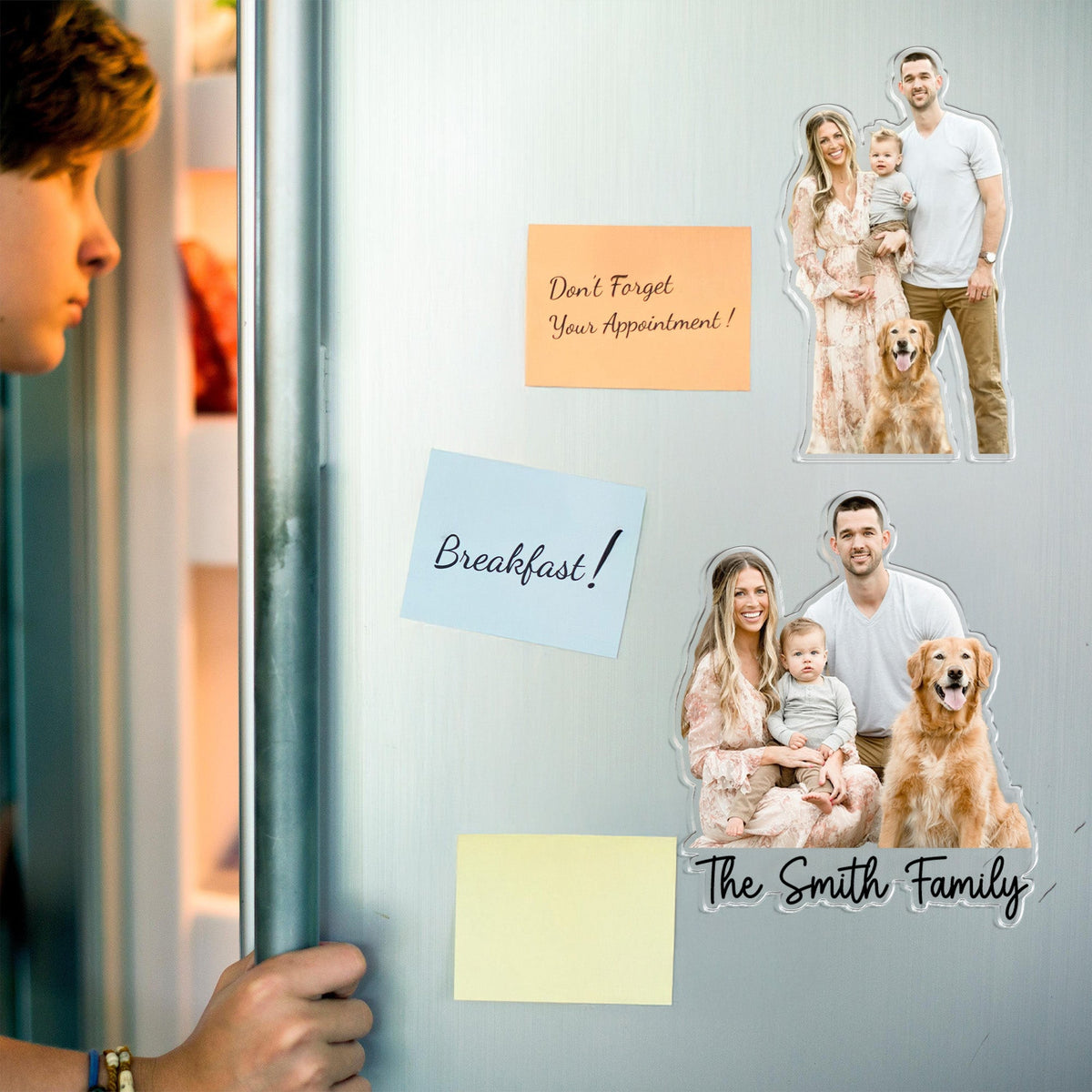 Custom Family Photo Acrylic Fridge Magnet Gift For Family HO82 900782