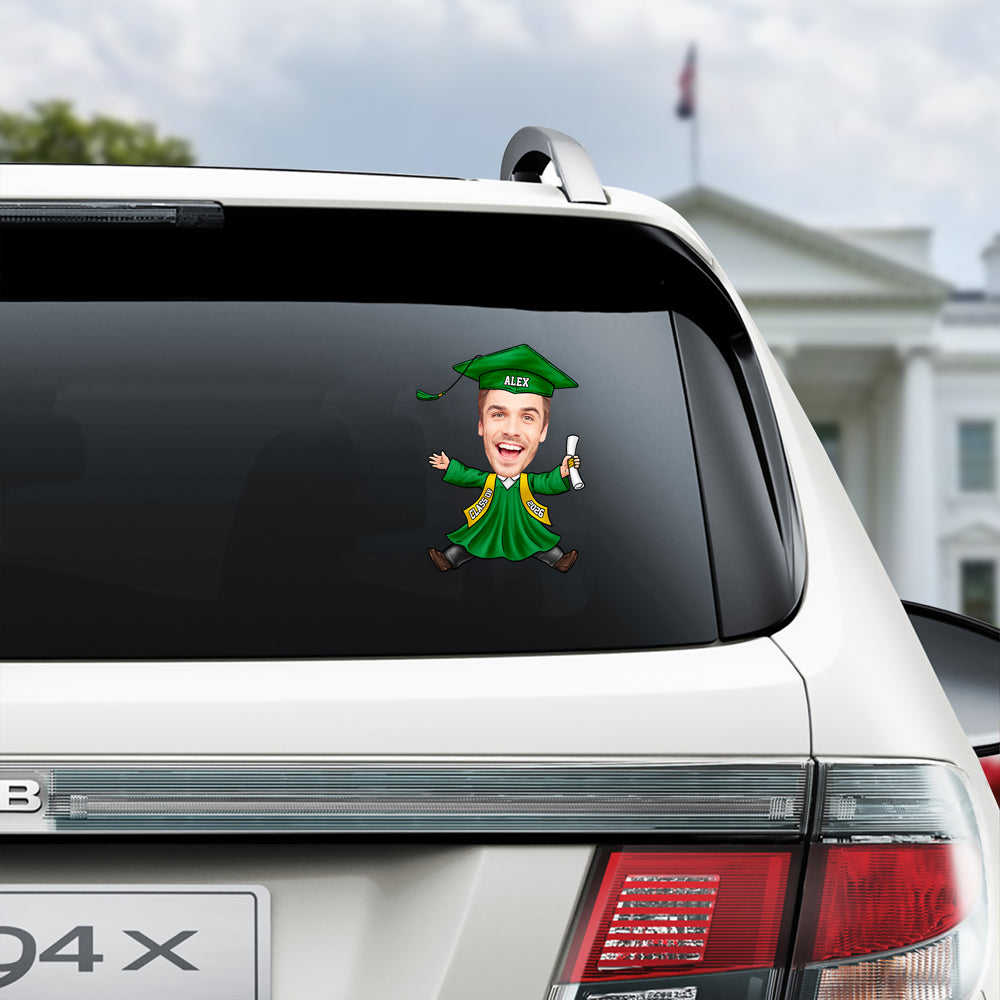 Custom Funny Face Class of 2026 Graduation Car Window Decal Sticker HA75 898824