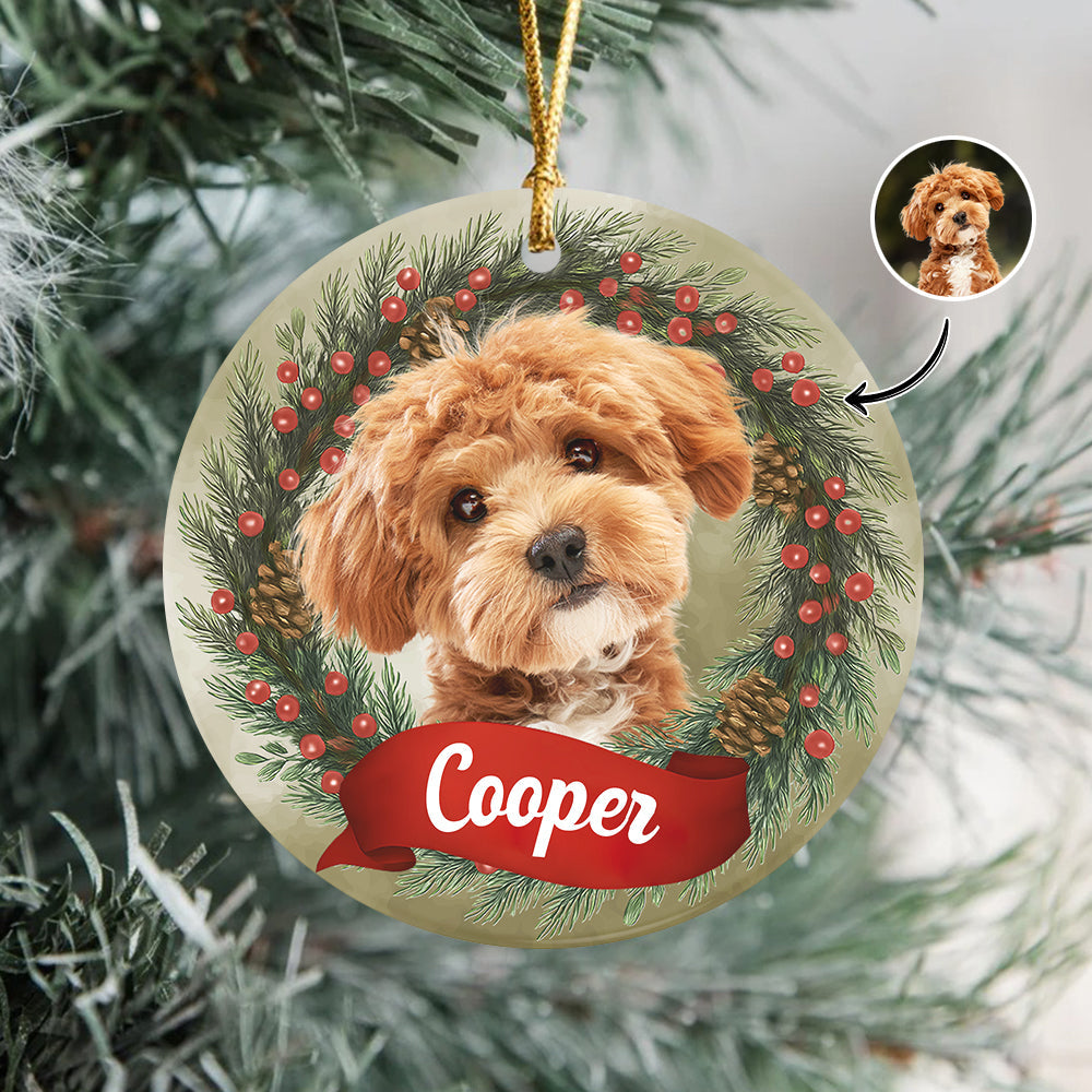 Custom Photo Dog Personalized Ceramic Ornament Christmas Gift For Dog Lovers HA75 897044