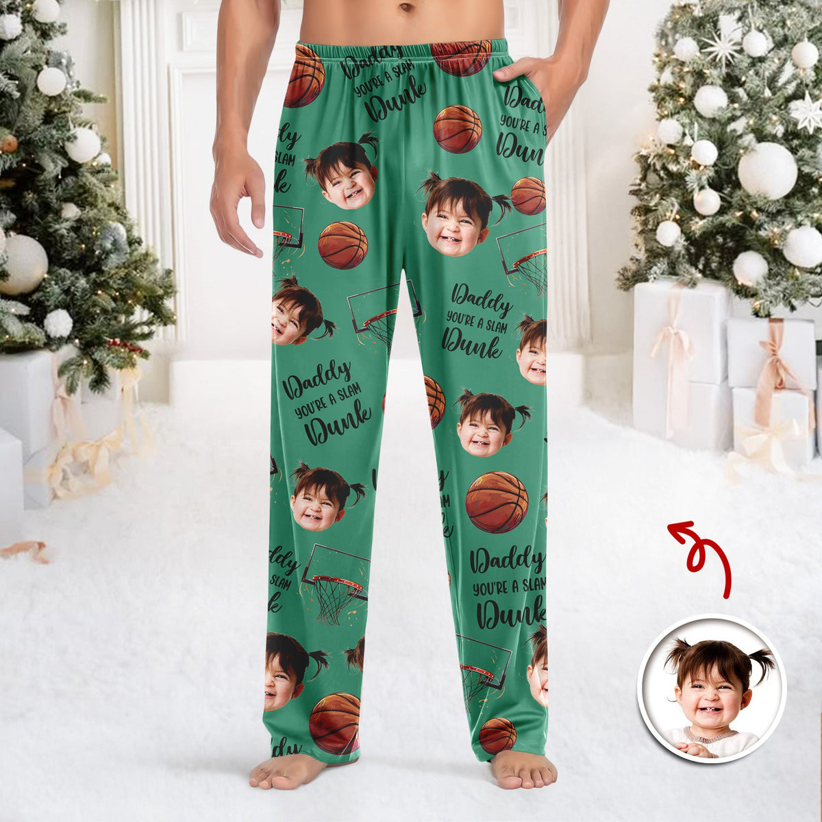 Custom Cute Photo You're A Slam Dunk, Dad Sweatpants LM32 895687