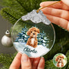 Custom Dog Photo Metal Top Glass Ornament For Christmas HA75 897170