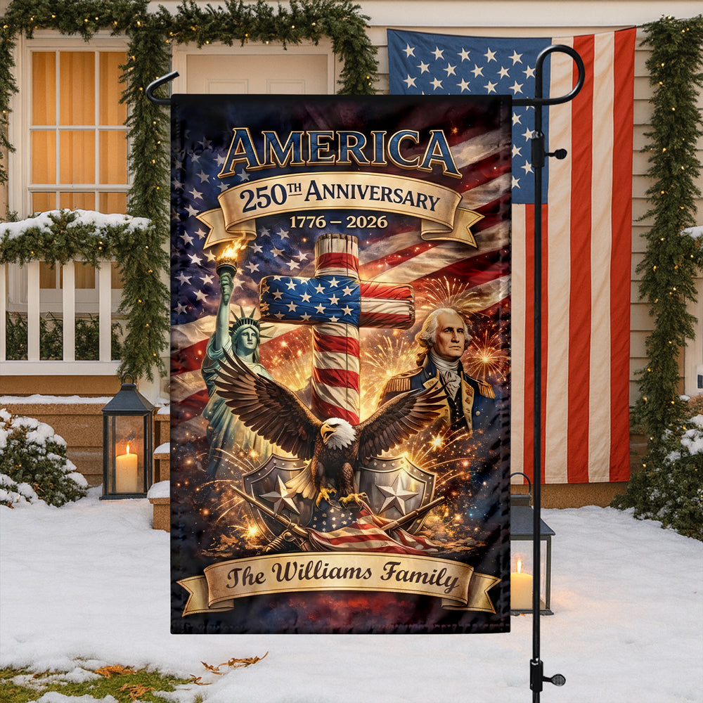 Custom Family Name America 250th Anniversary Garden Flag TH10 898823