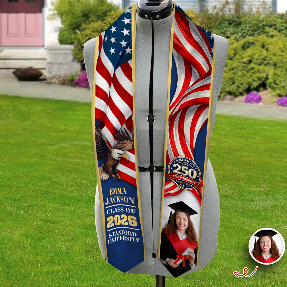 Personalized Graduation Stole America 250 Years 1776-2026 HO82 901514