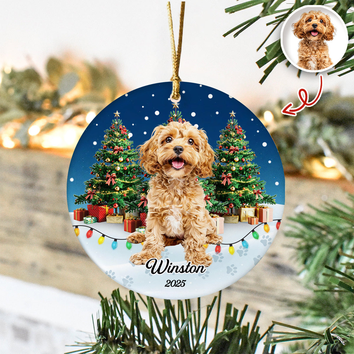 Custom Pet Photo - Personalized Christmas Ceramic Ornament For Pet Lovers CH07 899690