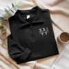 Custom Alphabet Name Embroidered Quarter Zip Sweater CH07 910000