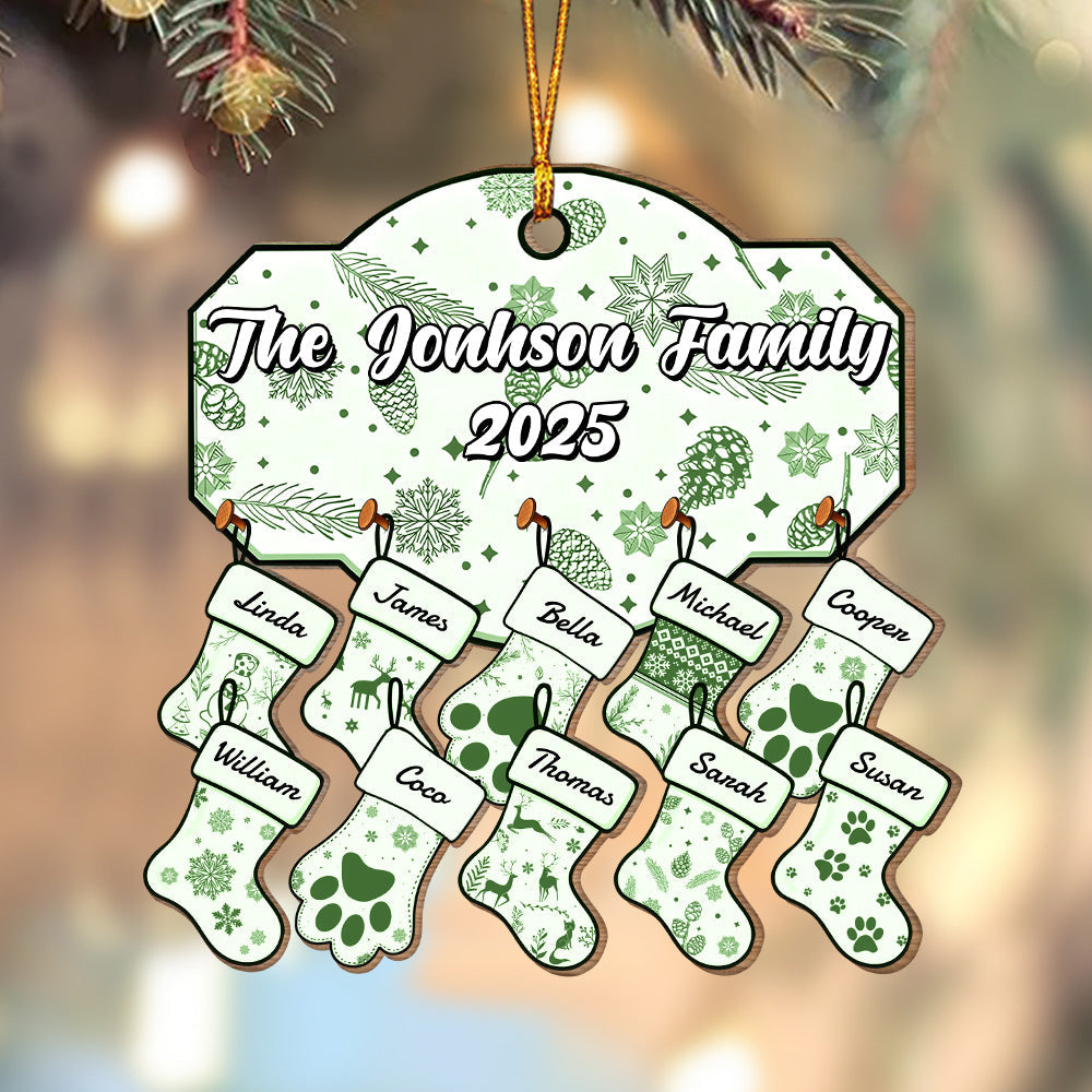 Custom Name Family With Pet - Personalized Wood Ornament LM32 895377