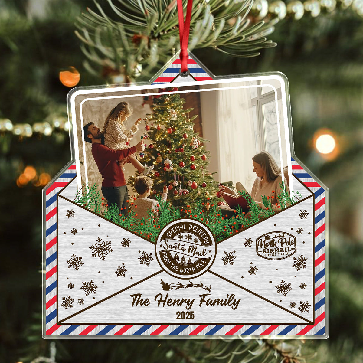 Custom Family Photo Christmas Gift Acrylic Ornament LM32 895803