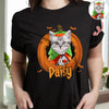 Custom Dog Cat Photo Halloween Pumpkin Dark Shirt HO82 894924
