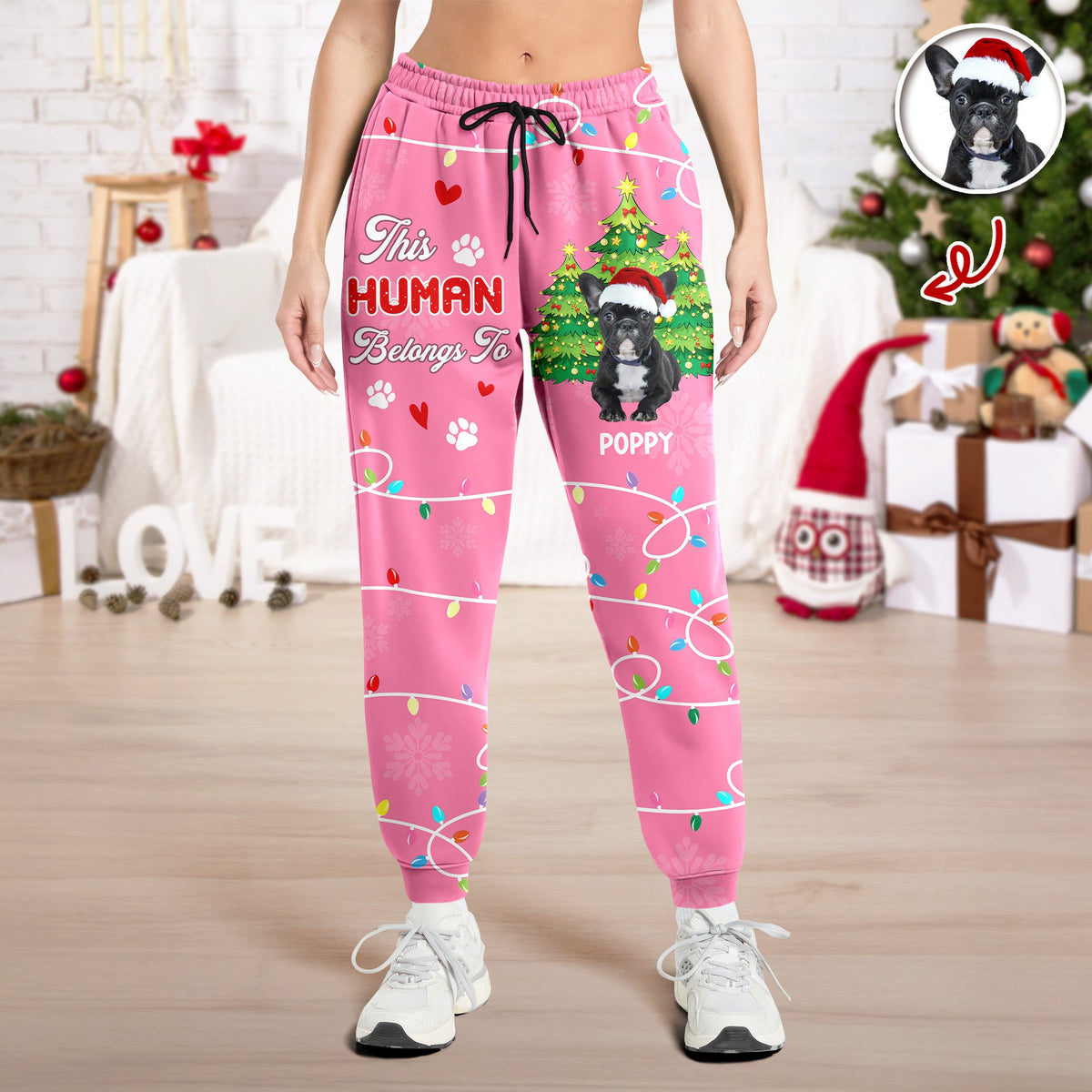Custom Photo This Human Belongs To Dog Sweatpants HA75 897652