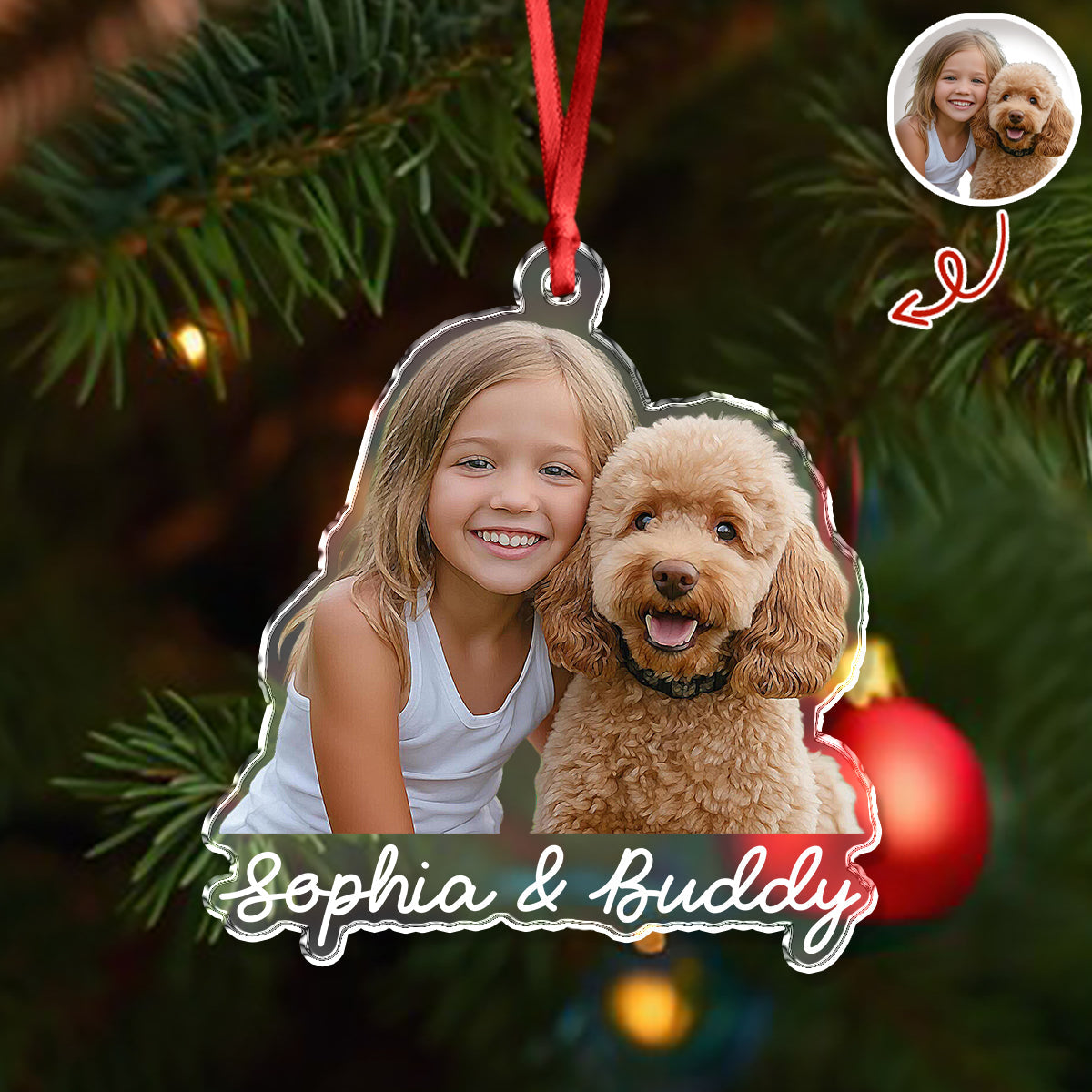 Custom Cute Dog Photo Memories 2025 Christmas Acrylic Ornament LM32 895987