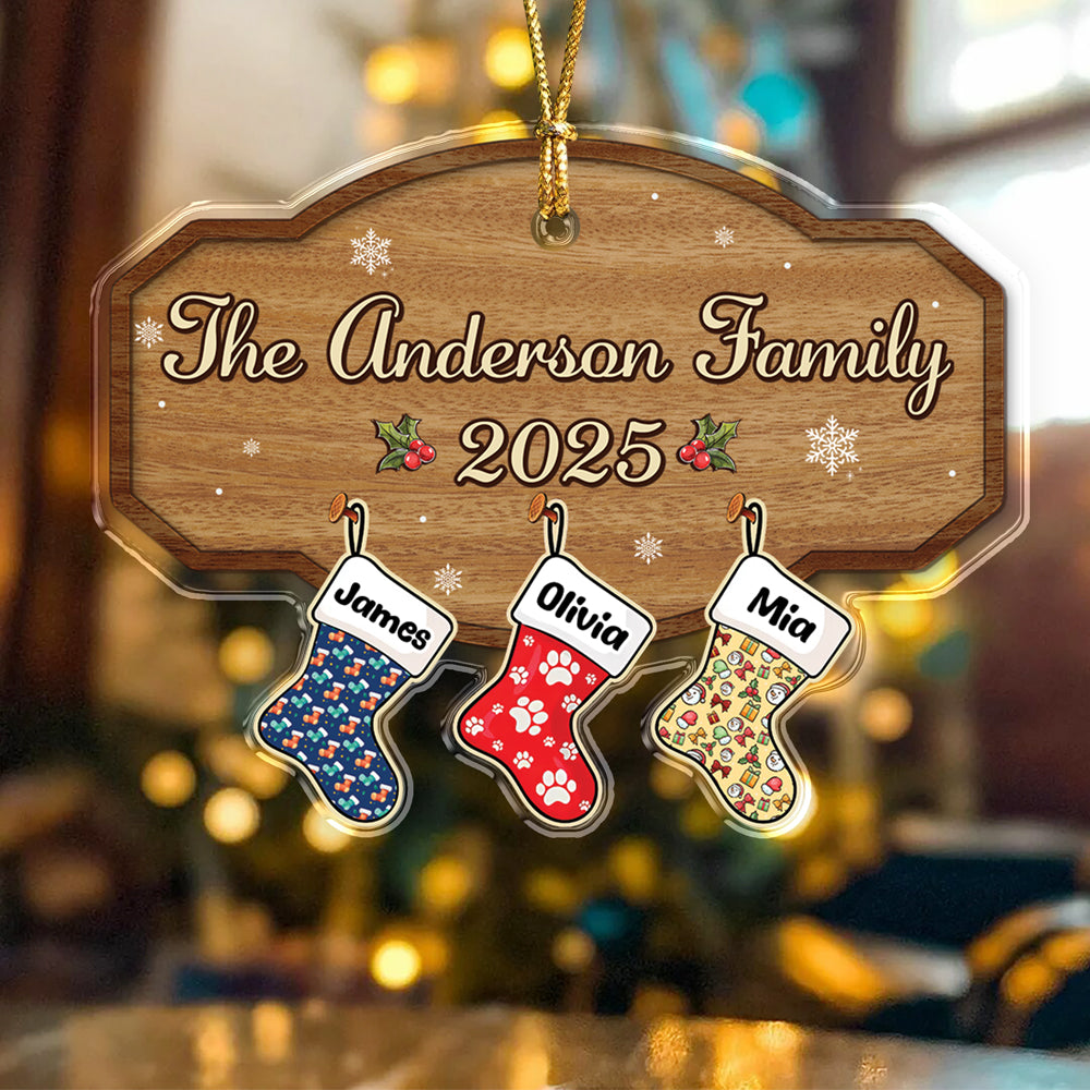 Family With Pets Personalized Acrylic Ornament CH07 899564