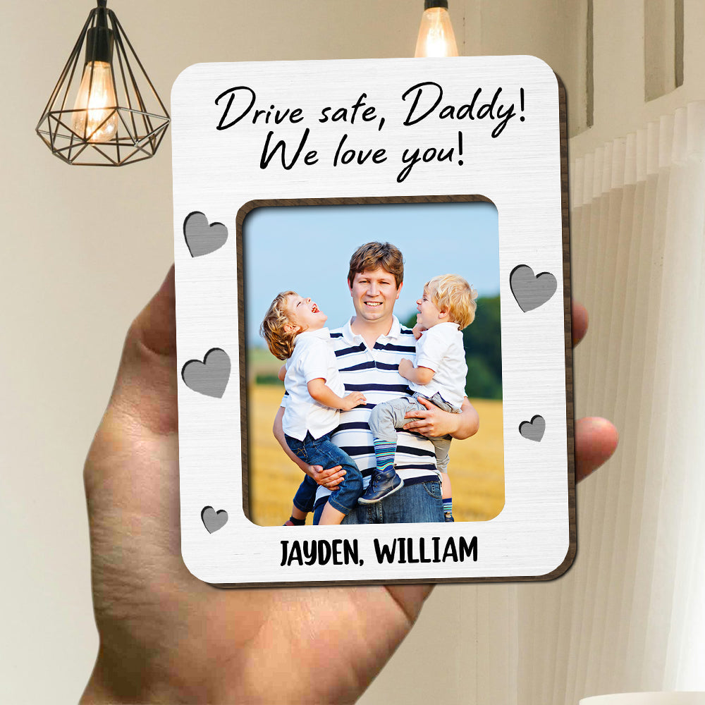 Custom Photo Dad & Kid - Drive Safe Daddy 2 Layered Car Visor Clip CH07 895930