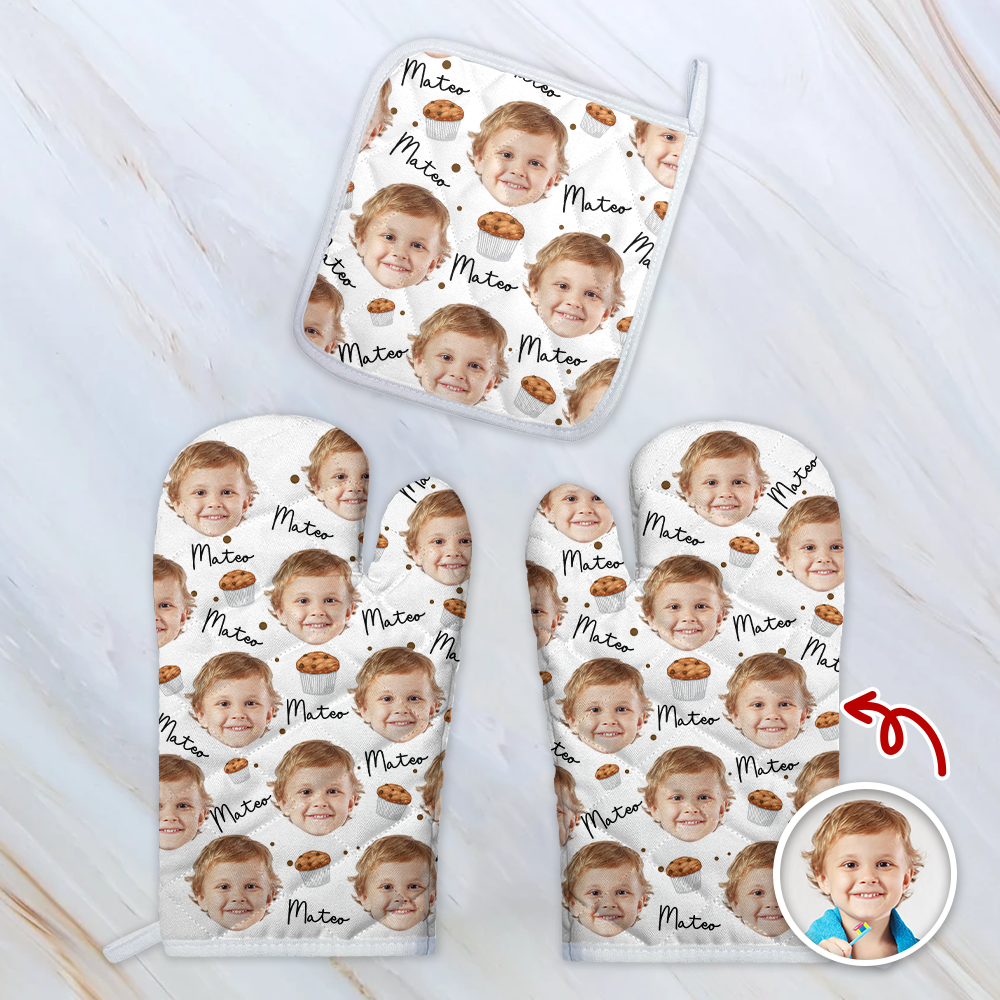Custom Face Portrait Cake Pattern Oven Mitt TH10 894415