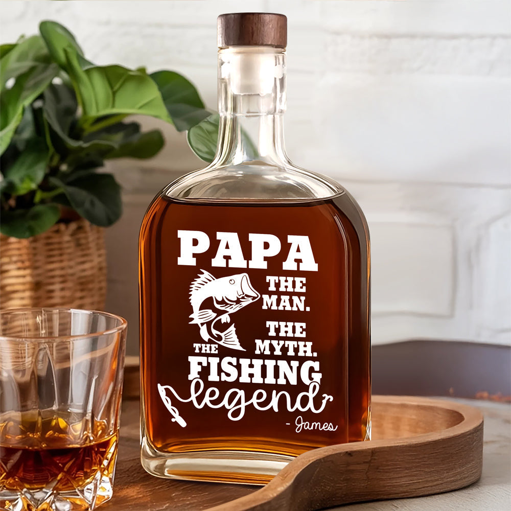 Custom Name The Man The Myth The Fishing Legend Personalized Whiskey Bottle HA75 898156