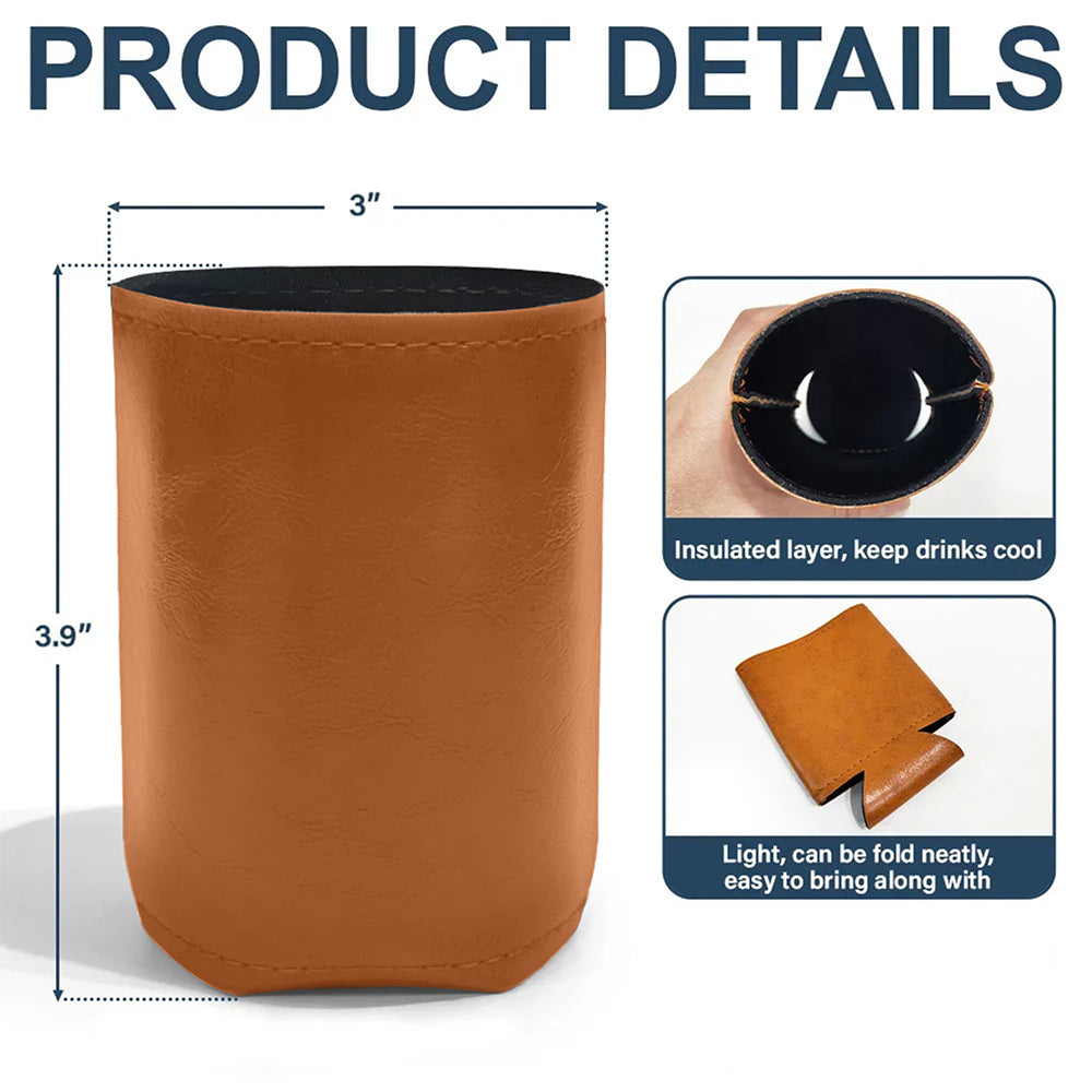 Legend Husband Daddy Grandpa - Family Personalized Leather Can Cooler Holder HA75 892524