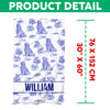 Custom Dog Breeds Chinoiserie Toile De Jouy Style Personalized Beach Towel HA75 892580