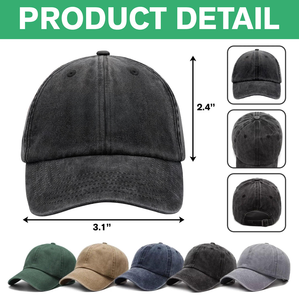 Custom Photo Dog Cat Dad Washed Denim Baseball Cap TH10 894381