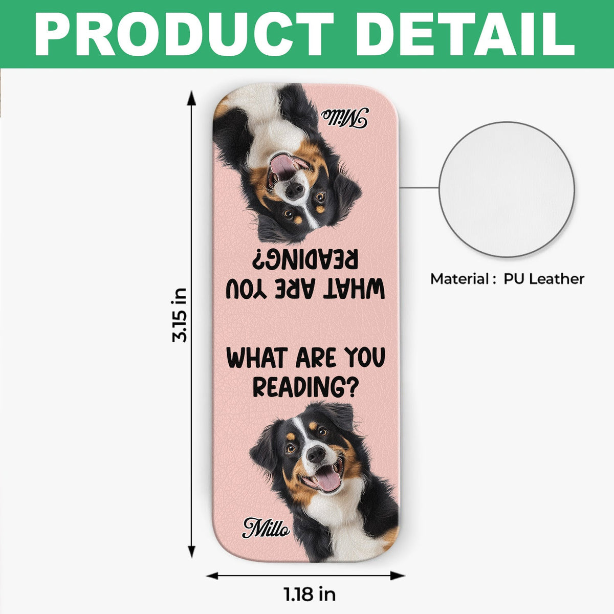 What Are You Reading - Custom Dog Photo Leather Magnetic Bookmark For Book Lovers, Dog Lovers CH07 899528