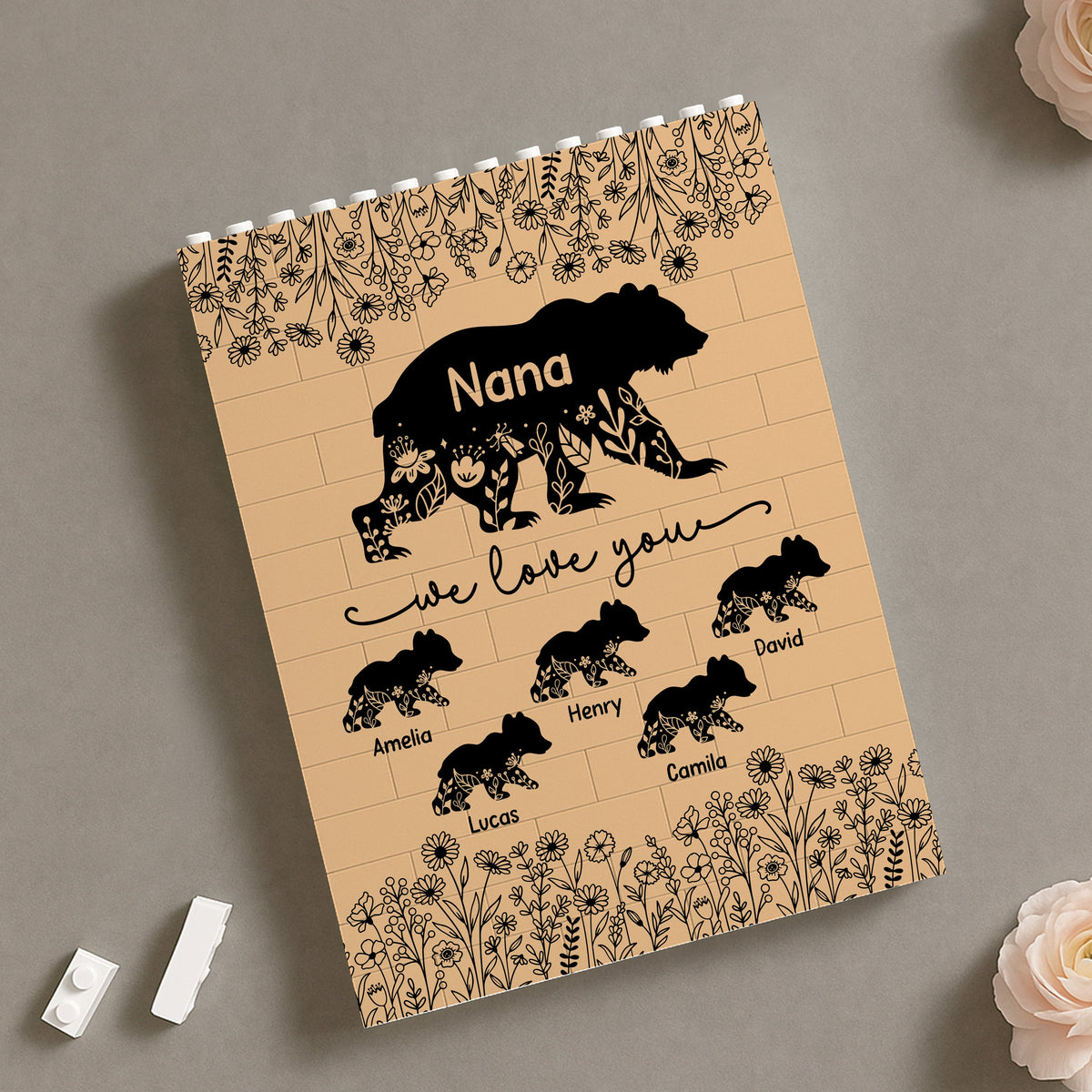 Personalized Floral Mama Bear Building Brick Blocks Mother's Day Gift HA75 920652