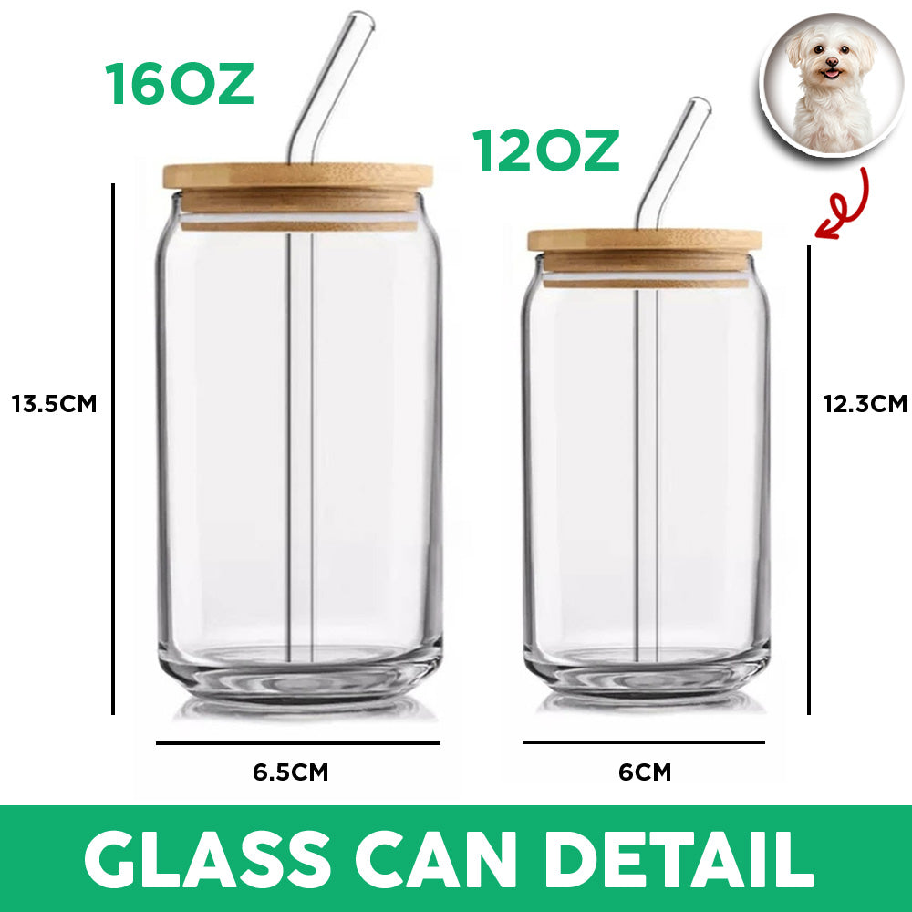 Custom Kid Photo Glass Can With Lid Christmas Gift For Family TH10 896791