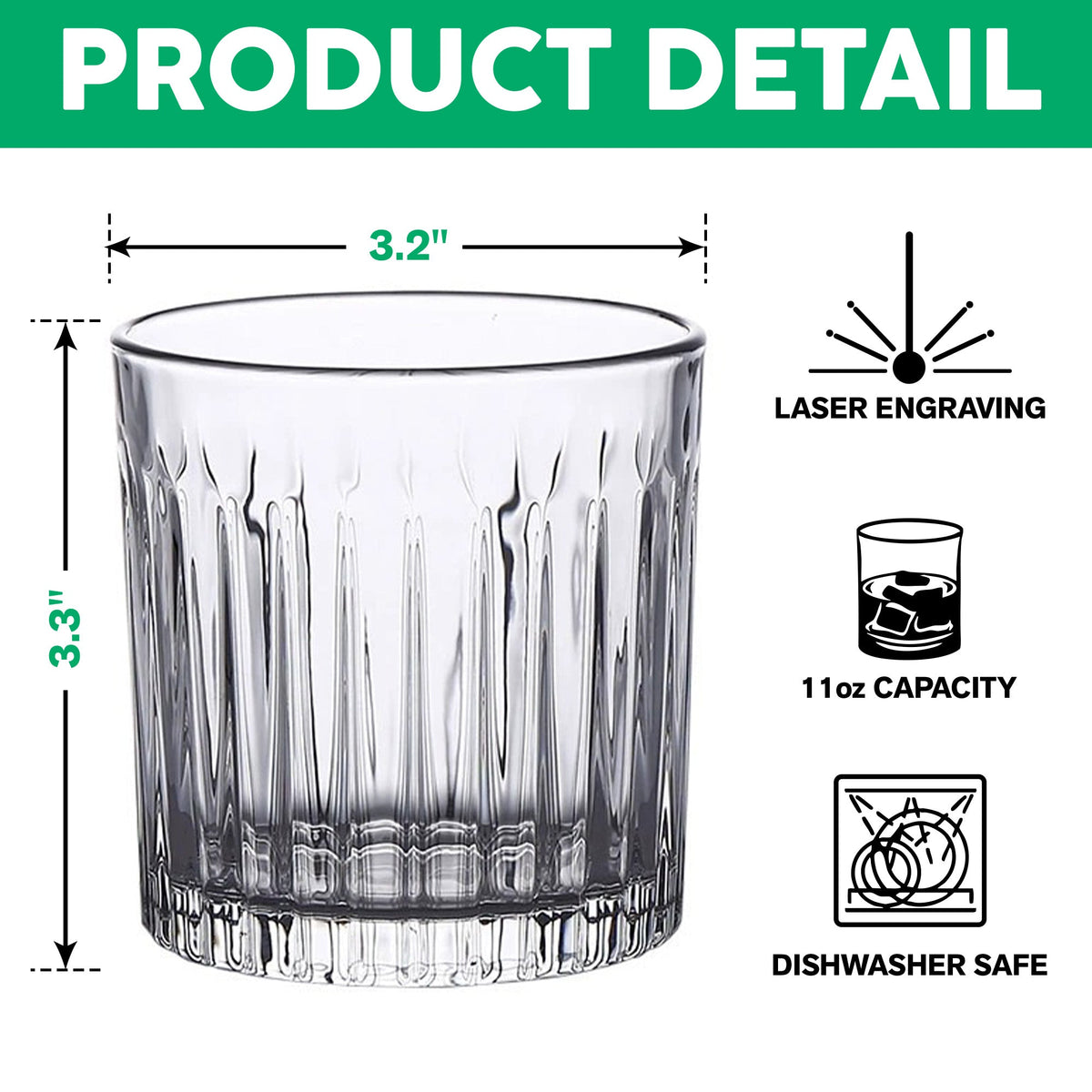 Custom Your Dog Photo And Name Engraved Vertical Line Whiskey Glass TH10 894515