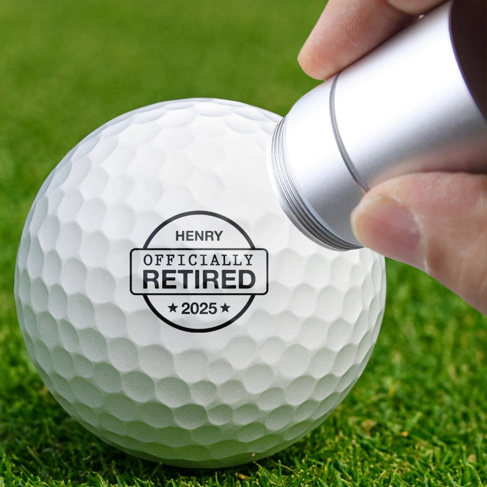 Custom Name Officially Retired Personalized Golf Ball Stamp Box Golf Gifts for Golfers HA75 898702