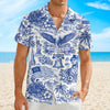 America 250th Anniversary Toile De Jouy Style Patriotic Hawaii Shirt CH07 910402