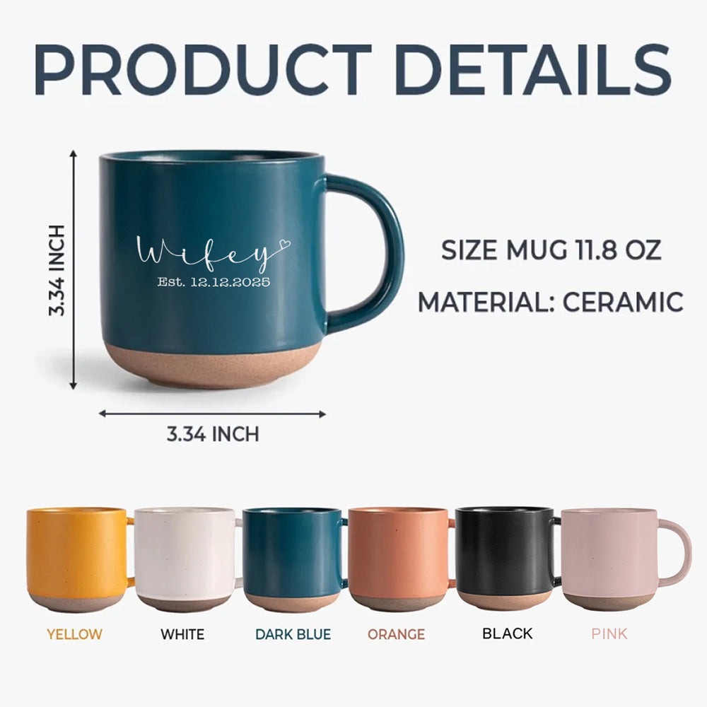 Personalized Hubby Wifey Couple Gift Pottery Mug HA75 898916
