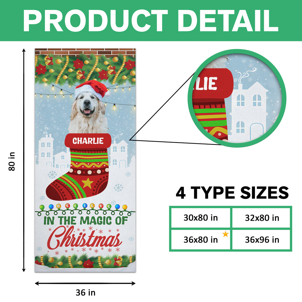 Custom Photo In The Magic Of Christmas Dog Door Cover HO82 900272