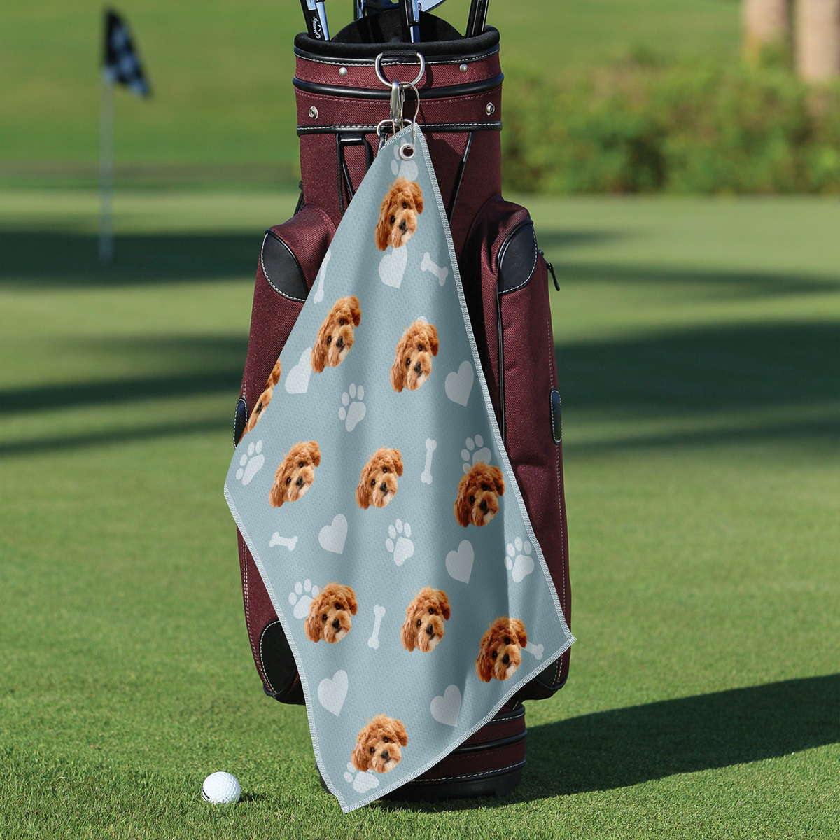 Custom Dog Photo With Bone Icon For Sport Player Golf Towel TH10 894131
