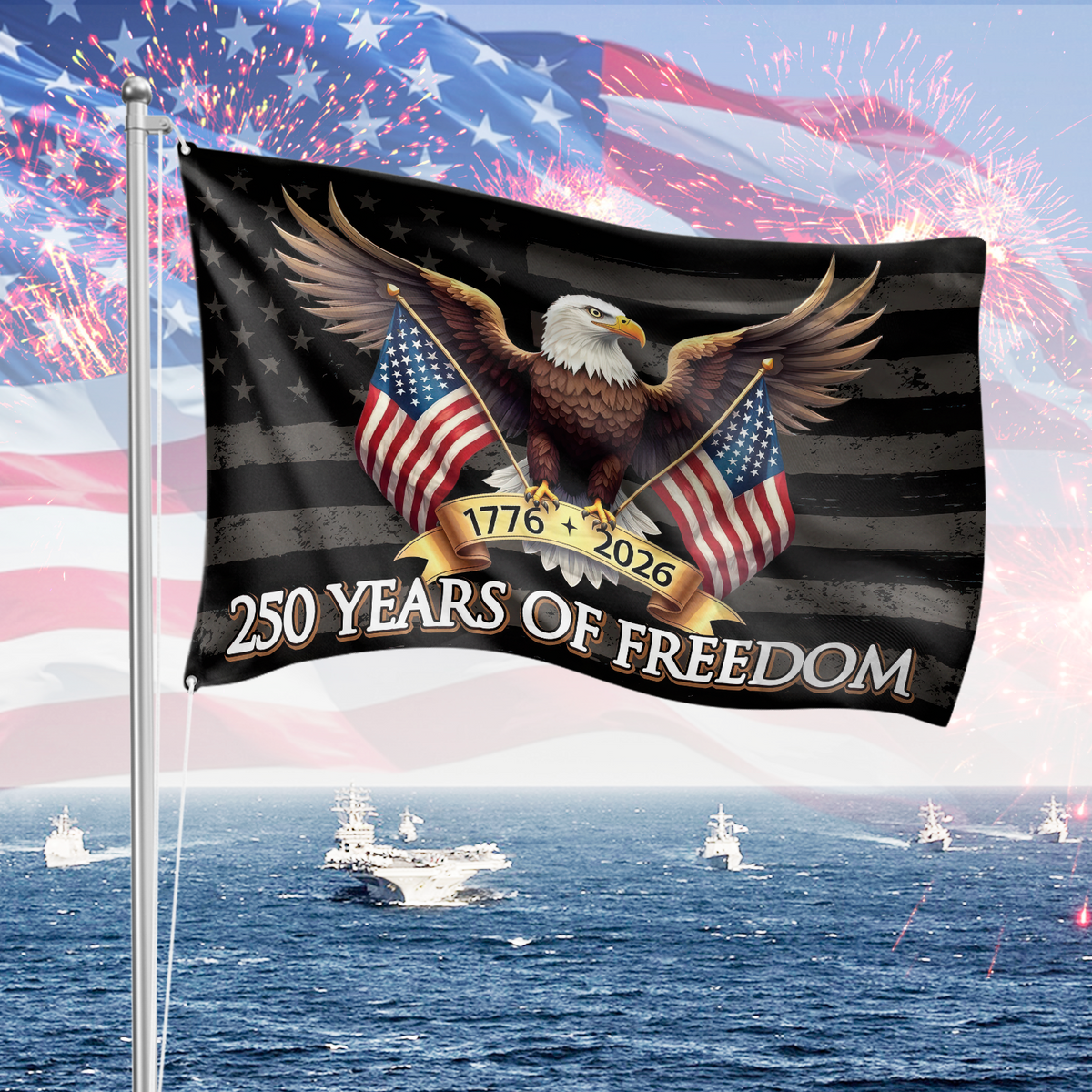 250 Years of Freedom American House Flag USA 250th Anniversary 1776-2026 House Flag CH07 896942