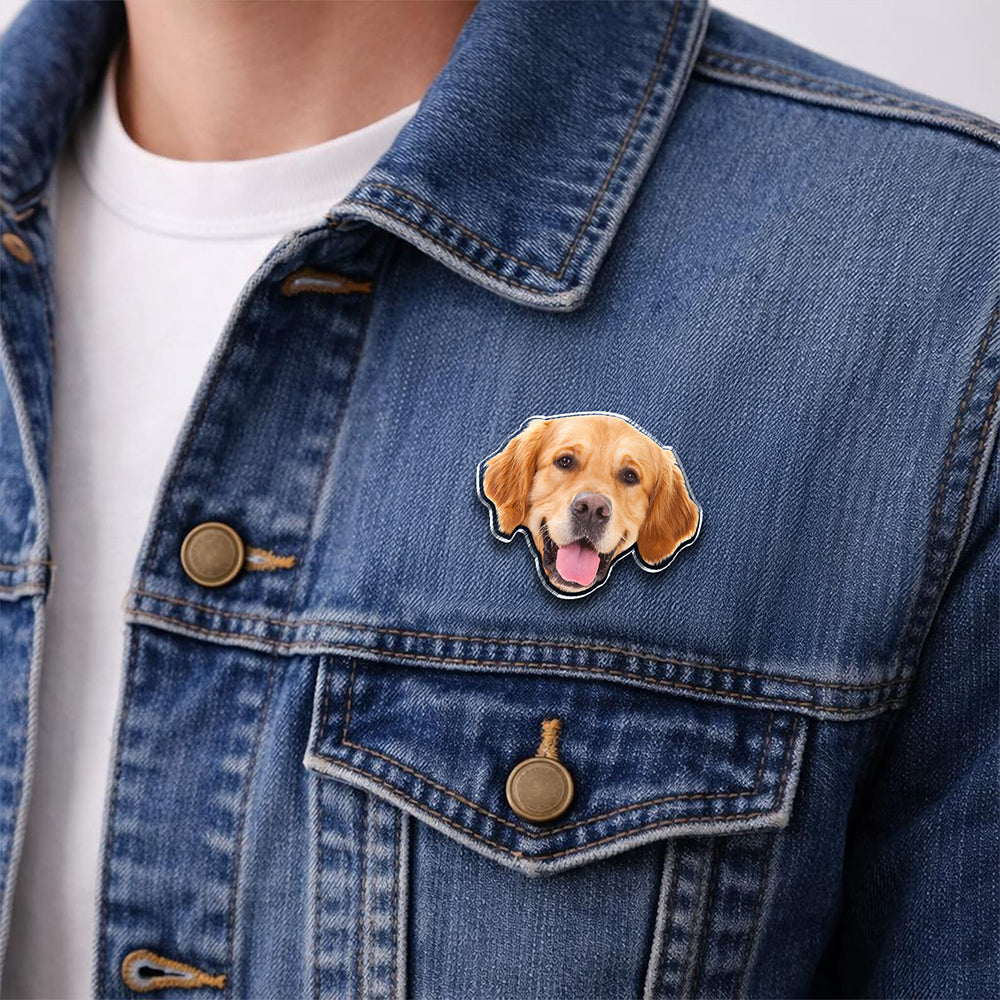 Custom Face Dog Cat Acrylic Pin Gift For Dog Cat Lovers HA75 921062