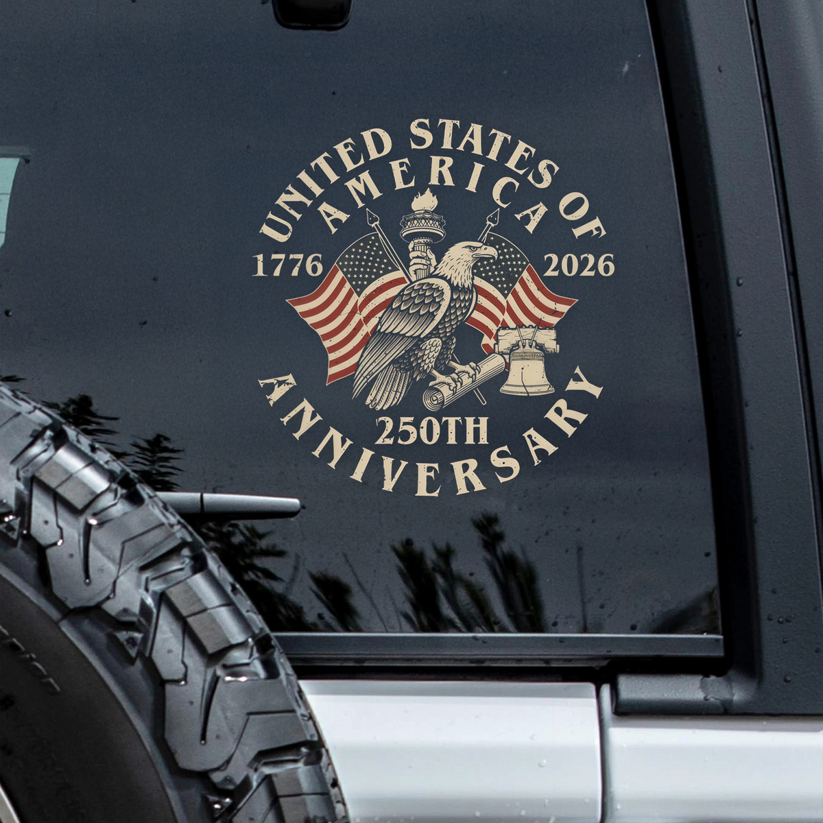 USA America 250th Anniversary Car Window Decal Sticker HA75 898974
