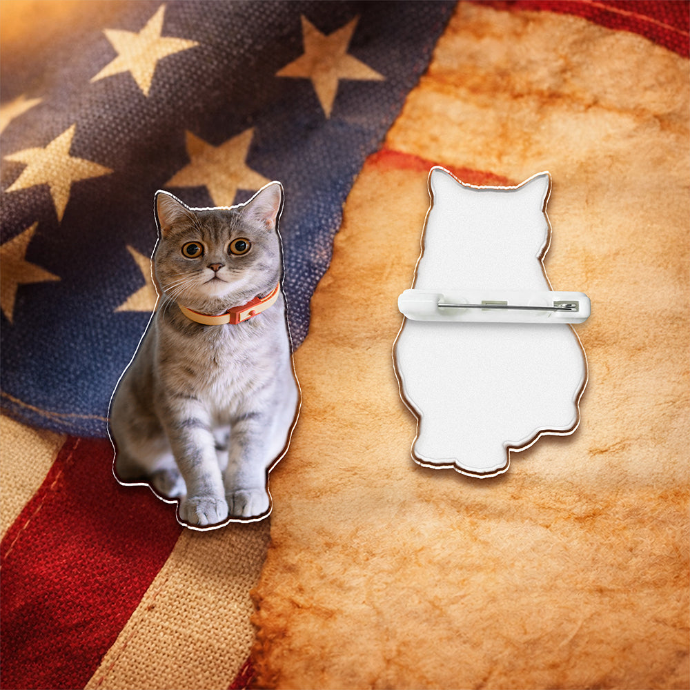 Custom Photo Dog Cat Acrylic Pin Gift For Dog Cat Lovers HA75 921060